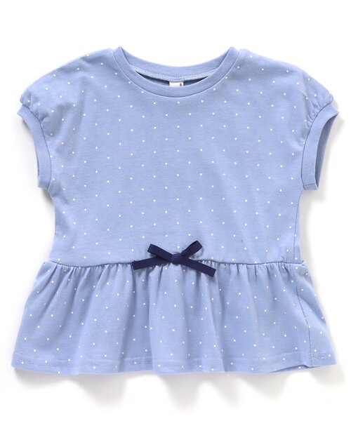 apres les cours（アプレレクール）の「【WEB限定/新色追加】ペプラムリボンTシャツ（Tシャツ/カットソー・キッズ・オレンジ/アイボリー/サックスブルー/ピンク/ブラック/イエロー/グリーン・130/80/120/140/100/110/90）」の5枚目の写真