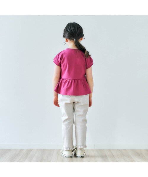 apres les cours（アプレレクール）の「【WEB限定/新色追加】ペプラムリボンTシャツ（Tシャツ/カットソー・キッズ・オレンジ/アイボリー/サックスブルー/ピンク/ブラック/イエロー/グリーン・130/80/120/140/100/110/90）」の11枚目の写真