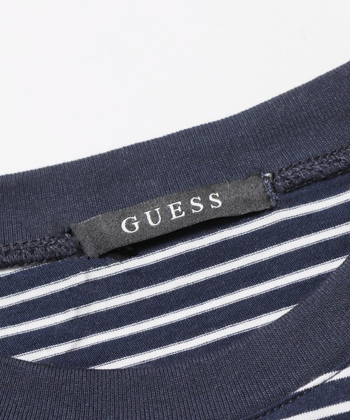 Guess（ゲス）の「GUESS/ゲス MEN S S/SVL TEE SHIRT ボーダーTシャツ 半袖（Tシャツ/カットソー・メンズ・グリーン/ネイビー・L/XL/M）」の6枚目の写真