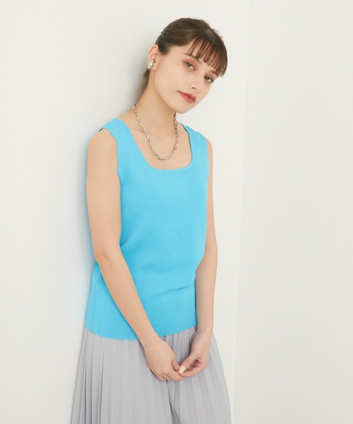 CLOCHE（クロシェ）の「cloche カラーニットタンク（タンクトップ・レディース・ブラック/ベージュ/ブルー/ピンク・FREE）」の11枚目の写真