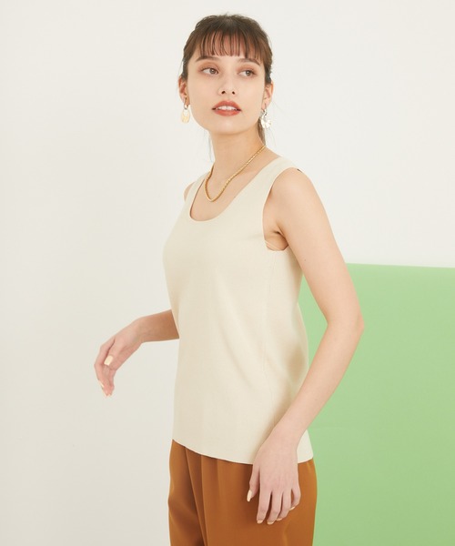 CLOCHE（クロシェ）の「cloche カラーニットタンク（タンクトップ・レディース・ブラック/ベージュ/ブルー/ピンク・FREE）」の10枚目の写真