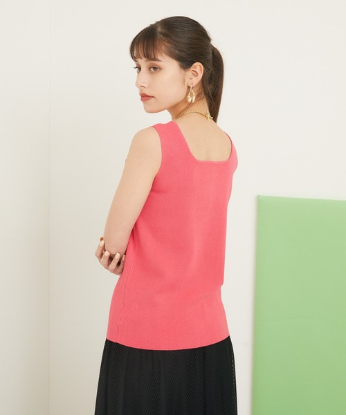 CLOCHE（クロシェ）の「cloche カラーニットタンク（タンクトップ・レディース・ブラック/ベージュ/ブルー/ピンク・FREE）」の16枚目の写真