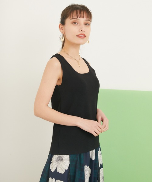 CLOCHE（クロシェ）の「cloche カラーニットタンク（タンクトップ・レディース・ブラック/ベージュ/ブルー/ピンク・FREE）」の9枚目の写真
