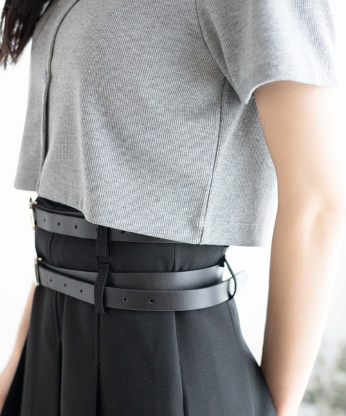 WEGO（ウィゴー）の「WEGO/フロントクロスショートリブT（Tシャツ/カットソー・レディース・杢グレー/ブラック/カーキ・FREE）」の15枚目の写真