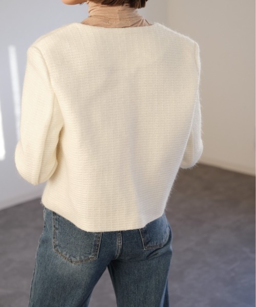 ツイードノーカラージャケット / tweed no collar jacket