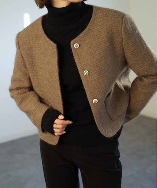 ツイードノーカラージャケット / tweed no collar jacket