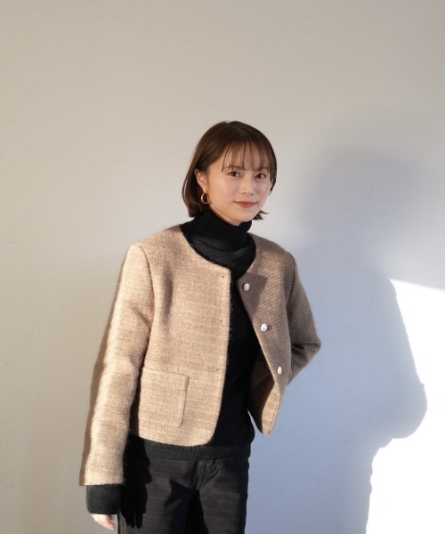ツイードノーカラージャケット / tweed no collar jacket