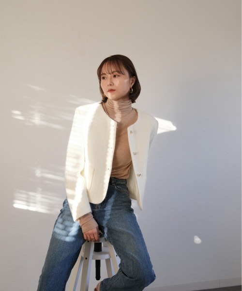 ツイードノーカラージャケット / tweed no collar jacket