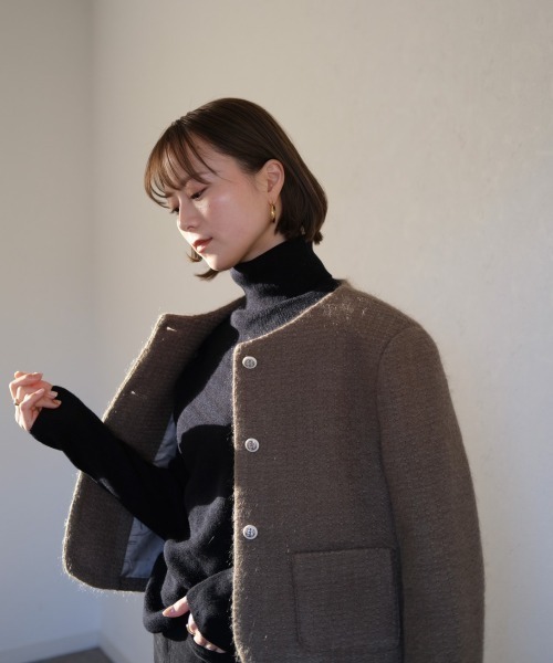 ツイードノーカラージャケット / tweed no collar jacket