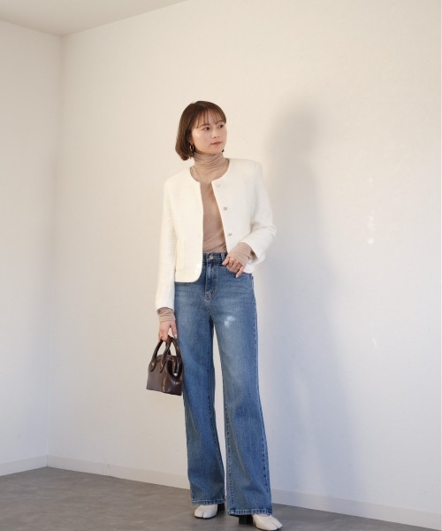ツイードノーカラージャケット / tweed no collar jacket