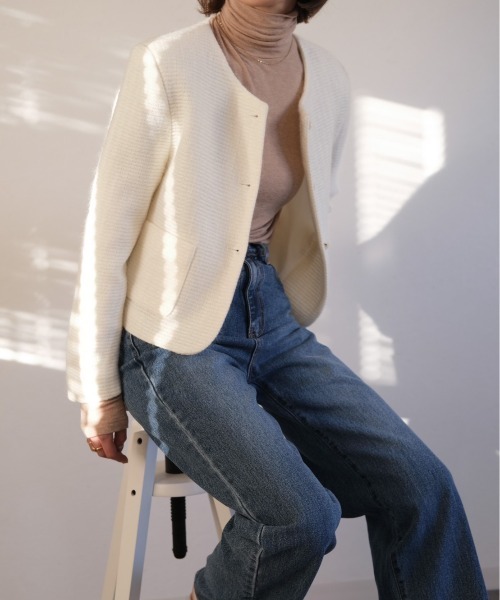 ツイードノーカラージャケット / tweed no collar jacket