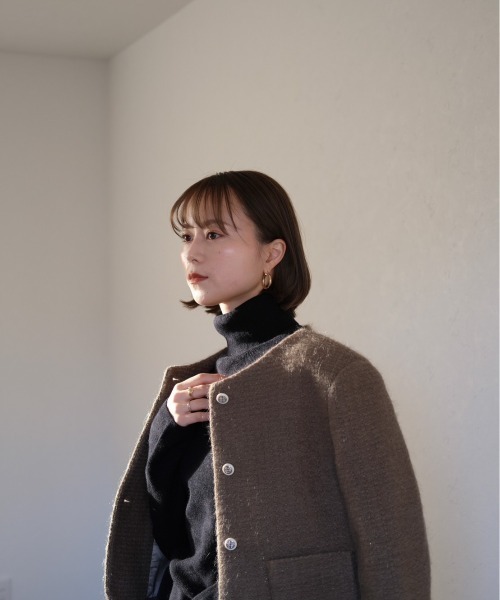 ツイードノーカラージャケット / tweed no collar jacket