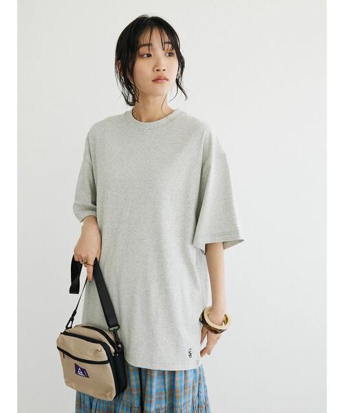 CRAFT STANDARD BOUTIQUE(クラフトスタンダードブティック)の「吸水速乾ワンポイント刺繍TEE(Tシャツ/カットソー・レディース・パープル/ブラック/ベージュ/杢グレー/オフホワイト・L/M/XL)」の14枚目の写真