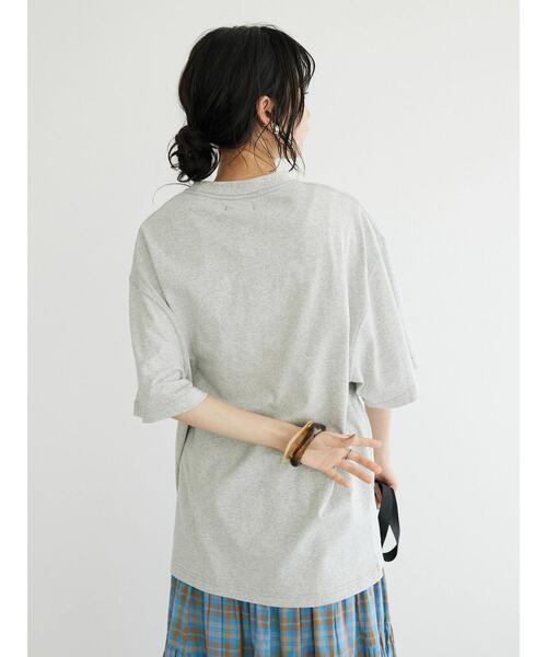 CRAFT STANDARD BOUTIQUE(クラフトスタンダードブティック)の「吸水速乾ワンポイント刺繍TEE(Tシャツ/カットソー・レディース・パープル/ブラック/ベージュ/杢グレー/オフホワイト・L/M/XL)」の16枚目の写真