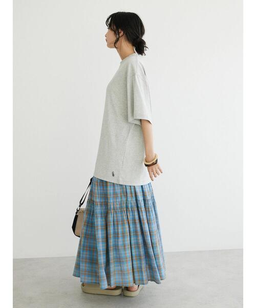 CRAFT STANDARD BOUTIQUE(クラフトスタンダードブティック)の「吸水速乾ワンポイント刺繍TEE(Tシャツ/カットソー・レディース・パープル/ブラック/ベージュ/杢グレー/オフホワイト・L/M/XL)」の18枚目の写真