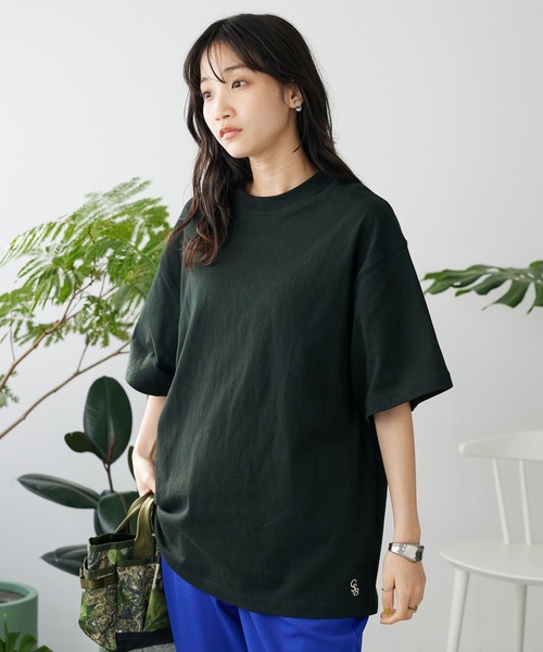 CRAFT STANDARD BOUTIQUE(クラフトスタンダードブティック)の「吸水速乾ワンポイント刺繍TEE(Tシャツ/カットソー・レディース・パープル/ブラック/ベージュ/杢グレー/オフホワイト・L/M/XL)」の2枚目の写真