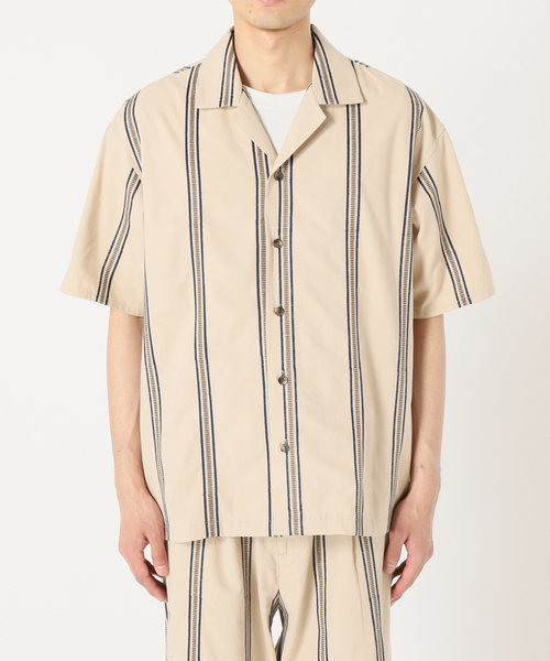 JOURNAL STANDARD relume（ジャーナルスタンダード　レリューム）の「エンブロイダリーストライプ キャンバスシャツ（シャツ/ブラウス・メンズ・アイボリー/サファリグリーン/ブラック・LARGE/MEDIUM）」の18枚目の写真