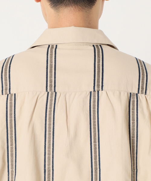 JOURNAL STANDARD relume（ジャーナルスタンダード　レリューム）の「エンブロイダリーストライプ キャンバスシャツ（シャツ/ブラウス・メンズ・アイボリー/サファリグリーン/ブラック・LARGE/MEDIUM）」の15枚目の写真