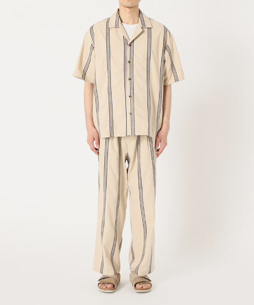 JOURNAL STANDARD relume（ジャーナルスタンダード　レリューム）の「エンブロイダリーストライプ キャンバスシャツ（シャツ/ブラウス・メンズ・アイボリー/サファリグリーン/ブラック・LARGE/MEDIUM）」の9枚目の写真