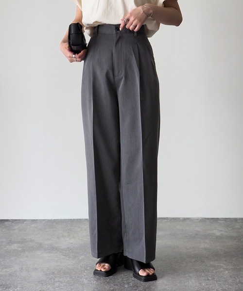 Riberry（リベリー）の「センタープレスタックパンツ（スラックス・レディース・ピンク/ベージュ/チャコールグレー・FREE）」の6枚目の写真