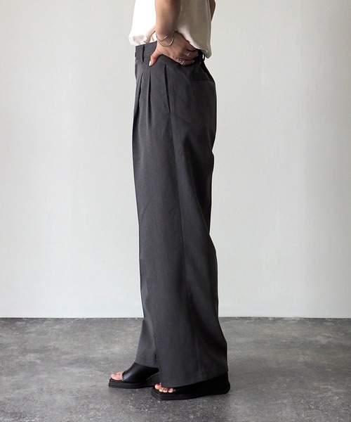 Riberry（リベリー）の「センタープレスタックパンツ（スラックス・レディース・ピンク/ベージュ/チャコールグレー・FREE）」の13枚目の写真