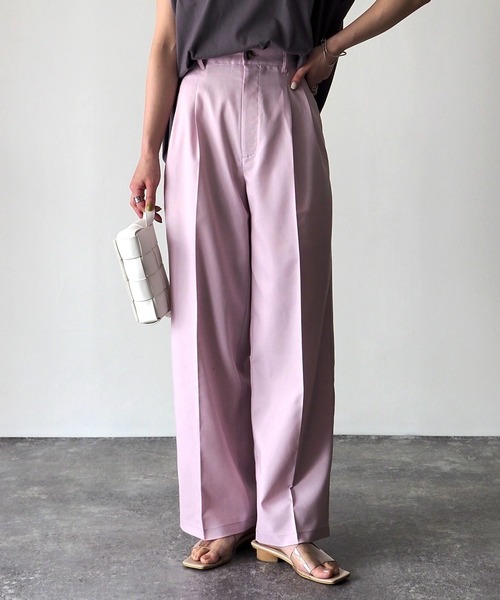 Riberry（リベリー）の「センタープレスタックパンツ（スラックス・レディース・ピンク/ベージュ/チャコールグレー・FREE）」の12枚目の写真