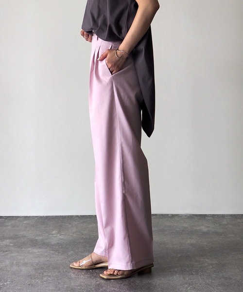 Riberry（リベリー）の「センタープレスタックパンツ（スラックス・レディース・ピンク/ベージュ/チャコールグレー・FREE）」の15枚目の写真