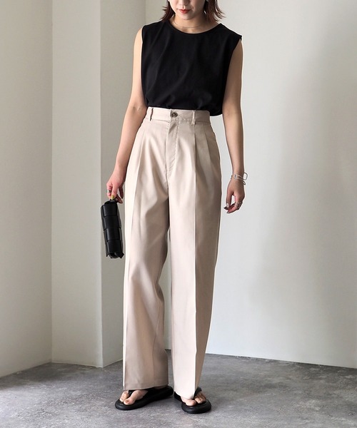 Riberry（リベリー）の「センタープレスタックパンツ（スラックス・レディース・ピンク/ベージュ/チャコールグレー・FREE）」の7枚目の写真