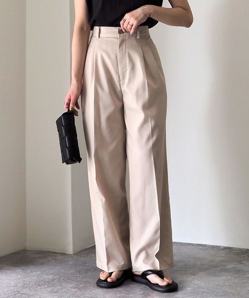 Riberry（リベリー）の「センタープレスタックパンツ（スラックス・レディース・ピンク/ベージュ/チャコールグレー・FREE）」の5枚目の写真