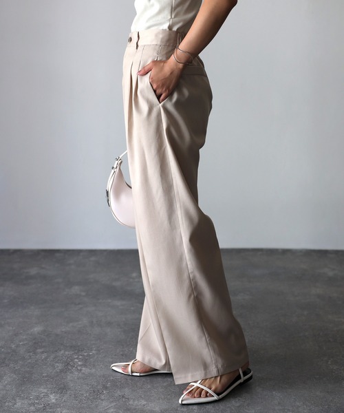 Riberry（リベリー）の「センタープレスタックパンツ（スラックス・レディース・ピンク/ベージュ/チャコールグレー・FREE）」の18枚目の写真