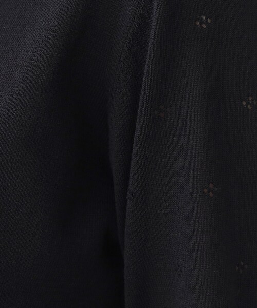 couture brooch(クチュールブローチ)の「◆【洗える・UVケア・接触冷感】ポイント透かし編みサマーニット(ニット/セーター・レディース・サックスブルー/ブラック/アイボリー/オレンジ・42/38)」の9枚目の写真
