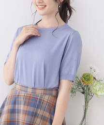 couture brooch | 【洗える・UVケア・接触冷感】ポイント透かし編みサマーニット(ニット/セーター)