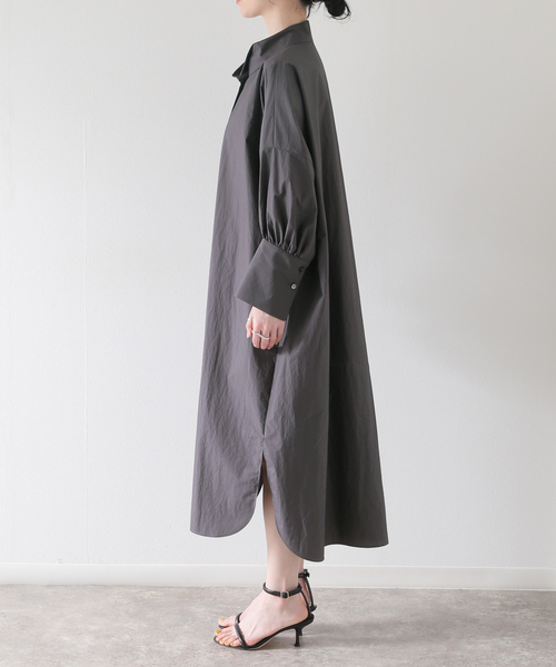 美品22\"ヴェルメイユパーイエナ　ツイルストライプシャツワンピース woolピンストライプワンピース（ワンピース）｜VERMEIL par iena