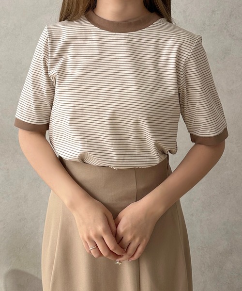 apres jour clair(アプレジュールクレア)の「【apres jour clair】リンガーボーダーT【ZOZOTOWN限定アイテム】(Tシャツ/カットソー・レディース・ブラウン系その他/ピンク系その他/ブラック系その他・フリー/X-LARGE)」の10枚目の写真