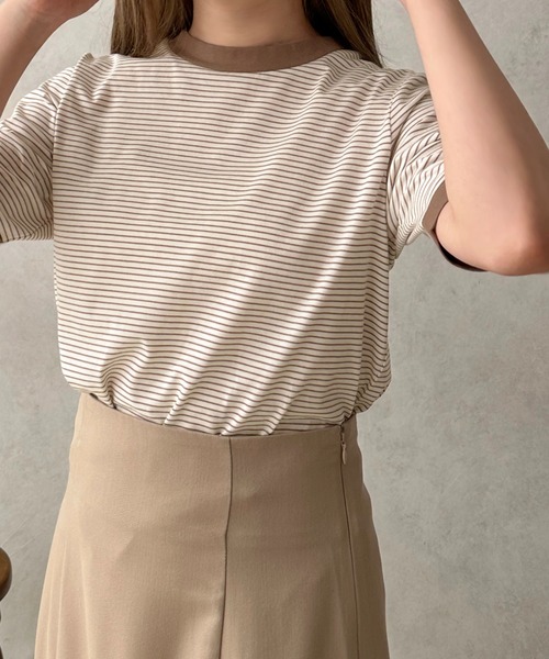 apres jour clair(アプレジュールクレア)の「【apres jour clair】リンガーボーダーT【ZOZOTOWN限定アイテム】(Tシャツ/カットソー・レディース・ブラウン系その他/ピンク系その他/ブラック系その他・フリー/X-LARGE)」の11枚目の写真