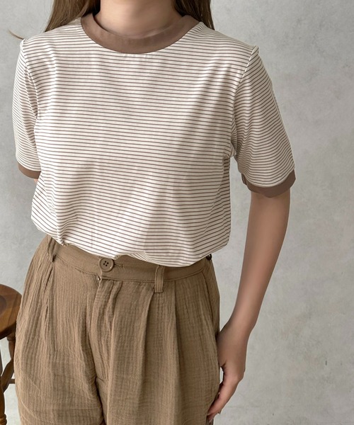 apres jour clair(アプレジュールクレア)の「【apres jour clair】リンガーボーダーT【ZOZOTOWN限定アイテム】(Tシャツ/カットソー・レディース・ブラウン系その他/ピンク系その他/ブラック系その他・フリー/X-LARGE)」の16枚目の写真