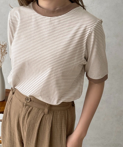 apres jour clair(アプレジュールクレア)の「【apres jour clair】リンガーボーダーT【ZOZOTOWN限定アイテム】(Tシャツ/カットソー・レディース・ブラウン系その他/ピンク系その他/ブラック系その他・フリー/X-LARGE)」の15枚目の写真