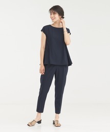 abahouse mavie | 【上下セット/エニデイカセット】ストレッチフレンチスリーブセットアップ(パンツドレス)