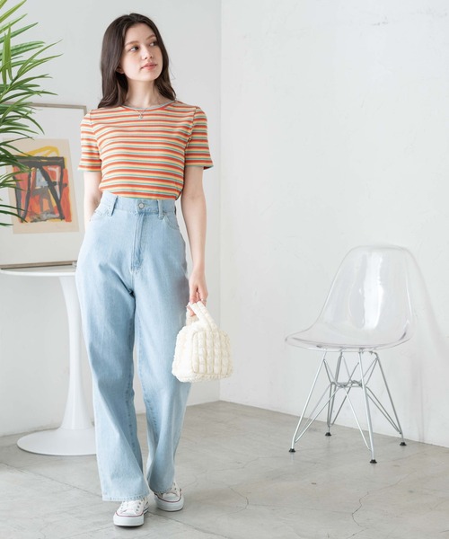 WEGO/マルチボーダーリブT