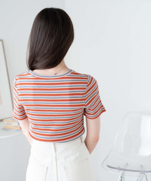 WEGO/マルチボーダーリブT