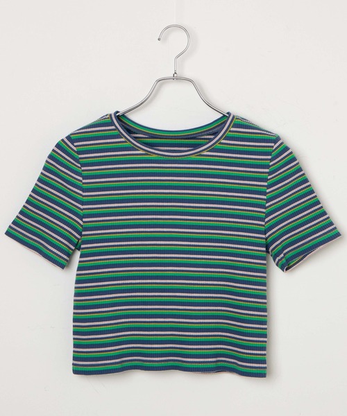 WEGO(ウィゴー)の「WEGO/マルチボーダーリブT(Tシャツ/カットソー・レディース・ブルー/ブラウン/オレンジ・FREE)」の15枚目の写真
