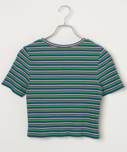 WEGO(ウィゴー)の「WEGO/マルチボーダーリブT(Tシャツ/カットソー・レディース・ブルー/ブラウン/オレンジ・FREE)」の19枚目の写真