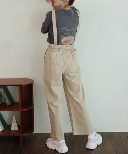 LAFFMO(ラフモ)の「ドロストワイドサロペット(サロペット/オーバーオール・レディース・ホワイト/ベージュ/ブラック/グリーン・FREE)」の12枚目の写真