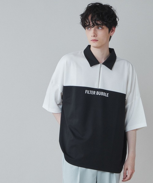 LUCY（ルーシー）の「LUCY/ドルマンポンチ ハーフZIPプルオーバー（Tシャツ/カットソー・メンズ・ブルー/ベージュ/ホワイト・MEDIUM/LARGE）」の13枚目の写真