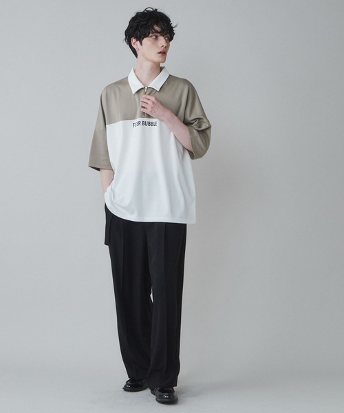 LUCY（ルーシー）の「LUCY/ドルマンポンチ ハーフZIPプルオーバー（Tシャツ/カットソー・メンズ・ブルー/ベージュ/ホワイト・MEDIUM/LARGE）」の17枚目の写真