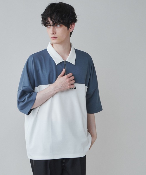 LUCY（ルーシー）の「LUCY/ドルマンポンチ ハーフZIPプルオーバー（Tシャツ/カットソー・メンズ・ブルー/ベージュ/ホワイト・MEDIUM/LARGE）」の18枚目の写真