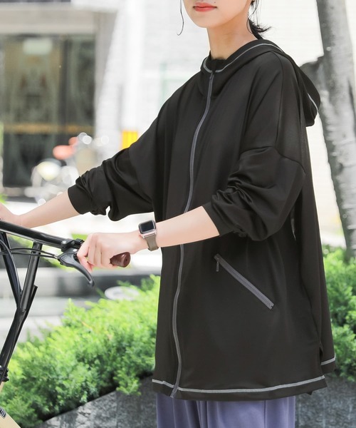 osharewalker(オシャレウォーカー)の「【廃盤】『指穴パーカー』(ラッシュガード・レディース・ブラック/ベージュ/モカ・FREE)」の11枚目の写真