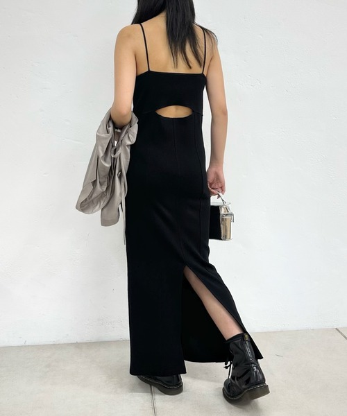 WHO'S WHO gallery(フーズフーギャラリー)の「デザインリブワンピース(ワンピース・レディース・ブルー/ブラック・FREE)」の4枚目の写真