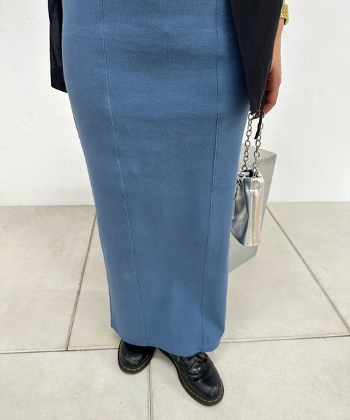 WHO'S WHO gallery(フーズフーギャラリー)の「デザインリブワンピース(ワンピース・レディース・ブルー/ブラック・FREE)」の5枚目の写真