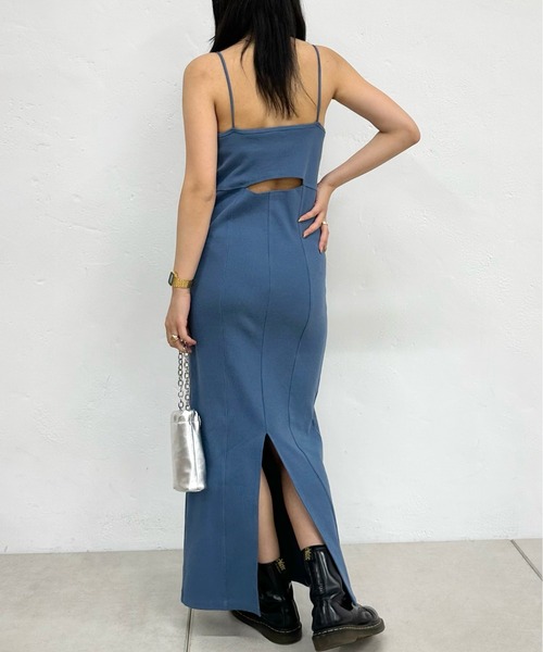 WHO'S WHO gallery(フーズフーギャラリー)の「デザインリブワンピース(ワンピース・レディース・ブルー/ブラック・FREE)」の6枚目の写真